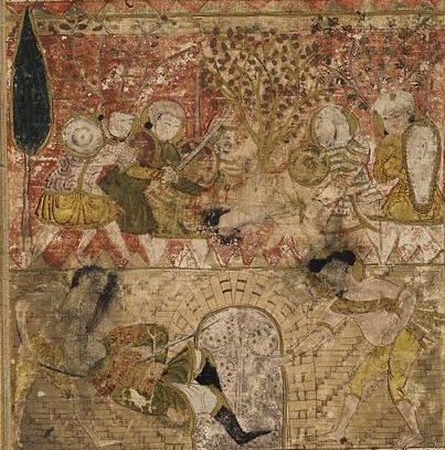 Balami_-_Tarikhnama_-_The_death_of_Musaylima_at_the_hand_of_the_Ethiopian_Slave_Wahshi_(cropped)